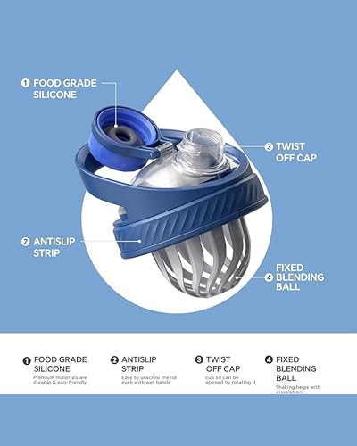 Image of AGIS Blender King Premium Stainless Steel 700ml Insulated Shaker Bottles for Gym, Protein Shaker, Pre Workout Bottle, Water Bottle for Men and Women, BPA Free Material 100% Leakproof | (Blue)