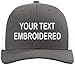 Your Custom Text Embroidered on Richardson 115 Hat Low Profile Trucker Mesh Snapback Cap ((M/L), Charcoal/White)