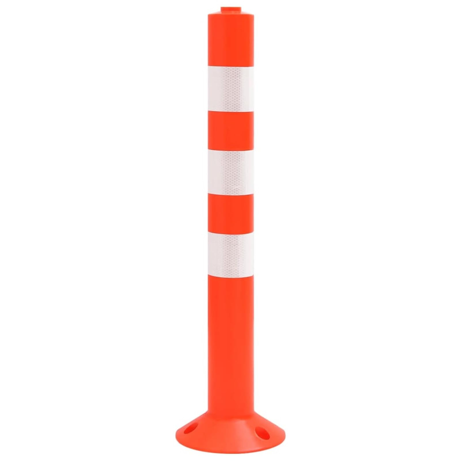 Homgoday Bolardos de Control de Tráfico con Cadena Reflectante - 10 Unidades, Rojo y Plateado, 75 cm de Altura