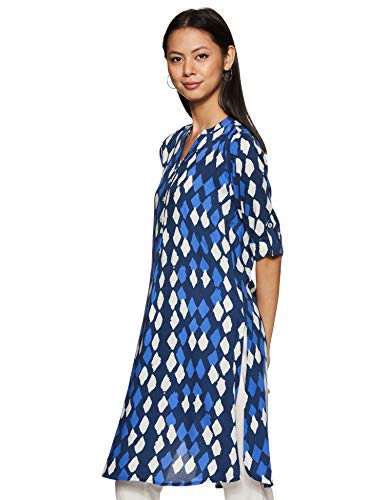 Image of global desi Womens Mandarin Neck Printed Tunic