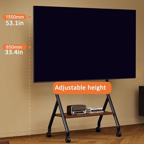 Soporte móvil para TV ajustable con ruedas 32-75 pulg. negro miniatura 6