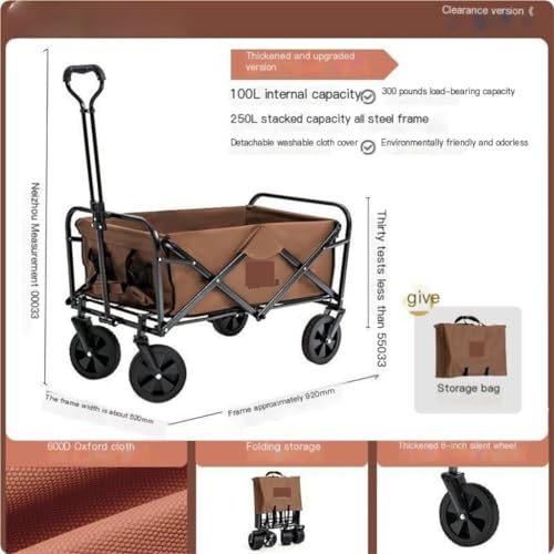 Carrello pieghevole per esterni spiaggia giardino TailgatingPortable Trolley per un facile trasporto e convenienza
