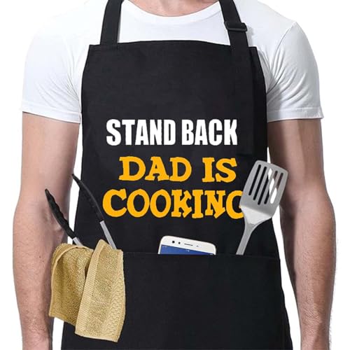 Befrenetic Funny Aprons for Men, Bbq Apron with 3 Pockets, Adjustable Bbq Aprons for Men Funny, Barbecue Aprons for Dad Son Father Husband, Christmas Gifts for Men