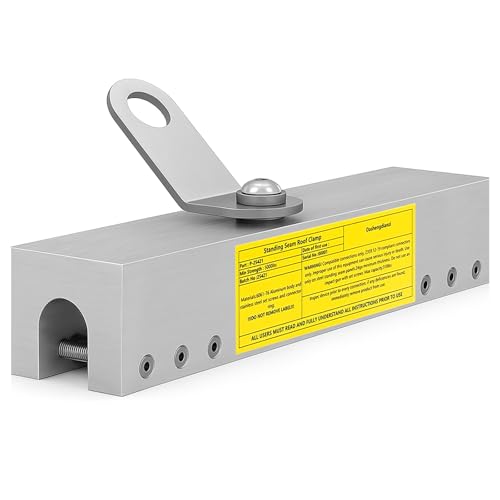 Standing Seam Roof Clamp with 360° Swivel, Standing Seam Roof Anchor for Roof Safety, No Drill Roof Anchor for Fall Protection | Durable Aluminum Alloy Design