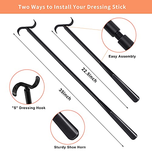 Knie Hüft-Op Reha Sets, 4 Stück Anziehhilfen einschließlich 80 cm-Faltbare Greifer, Sockenanziehhilfe, Schuhlöffel, Anziehhilfen-Stock