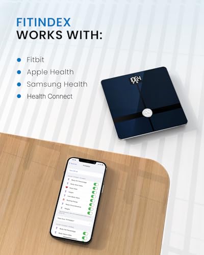 Image of FITINDEX Wi-Fi Scale for Body Weight, Smart Scale with BMI, Body Fat, Muscle Mass, Digital, Bluetooth, Bathroom,13 Body Composition Analysis Health Monitor