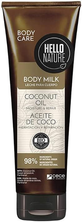 Hello Nature Coconut Oil Body Milk | To Moisture & Repair Skin Deeply | Restores Elasticity & Healthy Radiance | 250 Ml