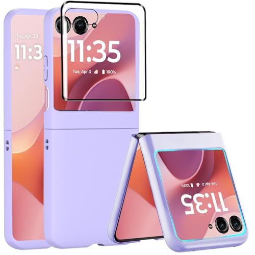 Coque Motorola Razr 2025 antichoc violette fine avec film protecteur d'écran