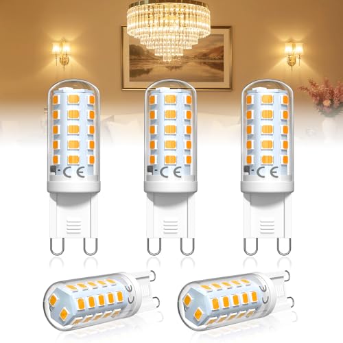 Bonlux Bombilla G9 2200K Blanco Calido Regulable, 4W LED Equivalente a Lampara Halógena 40W, Bombilla GU9 Casquillo Pequeño, Bombillas G 9 para Proteger Los Ojos, Ahorro de Energía, AC240V, 5 Unidad