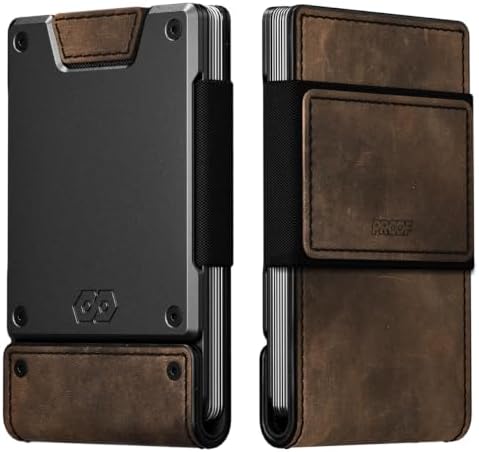 PROOF Wallet Slim Minimalist Wallets for Men | Leather & Metal RFID Wallet
