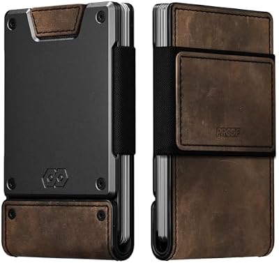 PROOF Slim Minimalist Wallets for Men | Leather & Metal | RFID Wallet