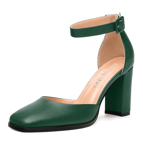 Square Toe Chunky Heels for Women, 3-Inch Block High Heels Women's Pumps for Wedding, Party, Dress Shoes