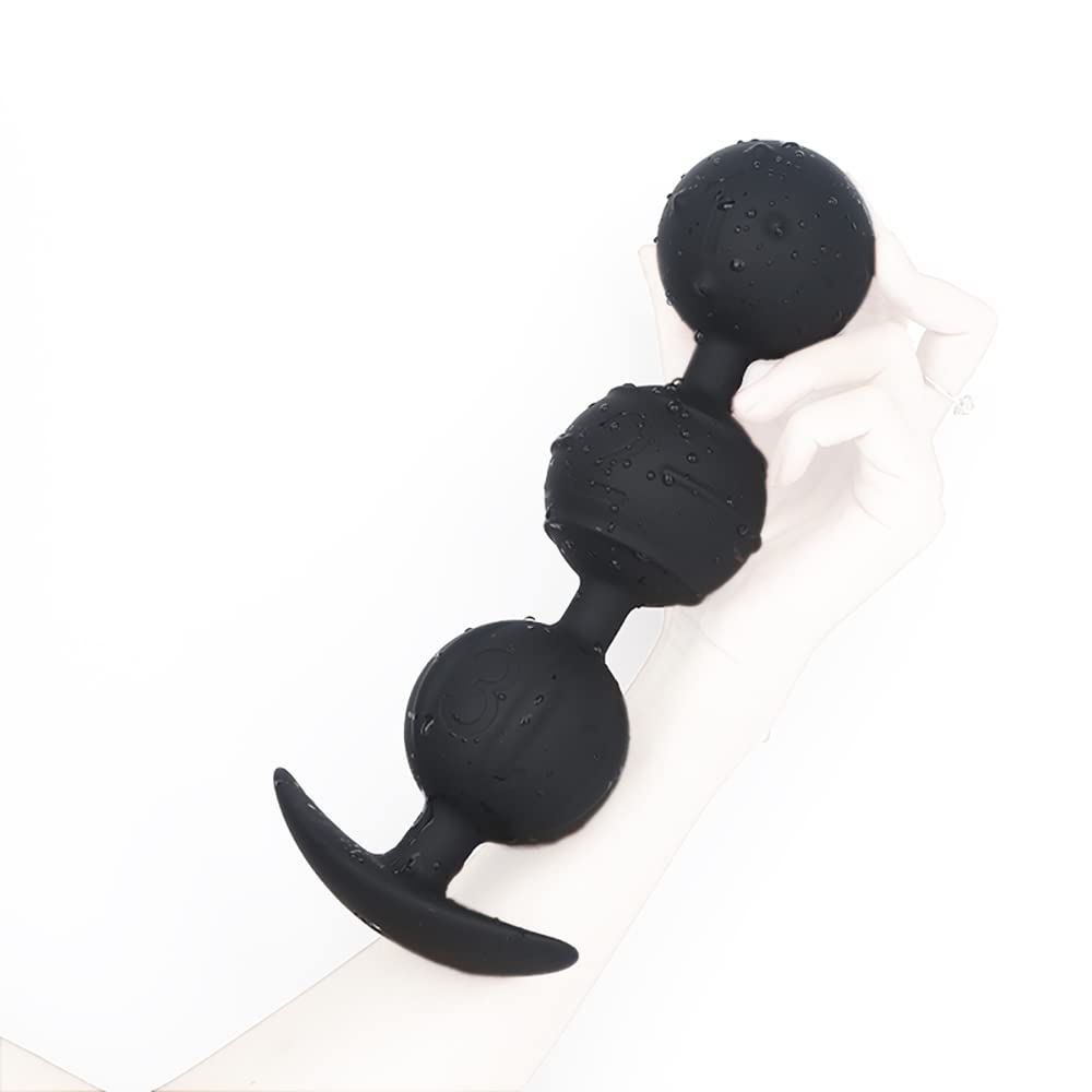 Foxtail Anal Plugs Silikon Analkugeln Biegsam & Hautfreundlich Analplugs Anal Kette mit Kugeln in großem für Eine Sexuelle Stimulation,Sexspielzeug für Männer Frauen Cosplay (3 Analkugeln)