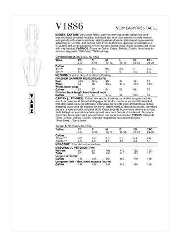Vogue Patterns V1886A Misses Dress A (XS-S-M-L-XL-XXL), XS, S, M, L, XL, XXL - Image 2