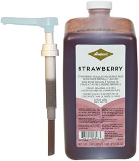Fontana – Strawberry Sauce - Premium Flavoring Compatible With and Used For Starbucks Coffees, Lattes, Desserts, Frappuccinos & Baking – Made With Real Fruit Puree - 63 fl oz Bottles With Dispensing Pump (Strawberry)