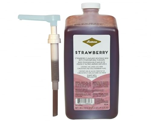 Fontana – Strawberry Sauce - Premium Flavoring Compatible With and Used For Starbucks Coffees, Lattes, Desserts, Frappuccinos & Baking – Made With Real Fruit Puree - 63 fl oz Bottles With Dispensing Pump (Strawberry)