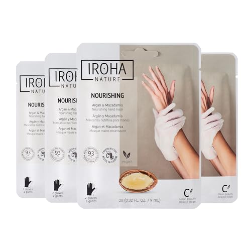 IROHA NATURE, Hand Mask with Argan Oil and Macadamia - Pack of 4 Pairs