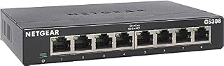 NETGEAR 8 Port Gigabit Network Switch GS308 | Ethernet Switch | Ethernet Splitter | Plug-and-Play | Silent Operation | Desktop or Wall Mount