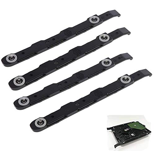 WONDS 4 Pack Plastic New Chassis Hard Drive Rails Black Hard Drive Mounting Rails for PC Accessories