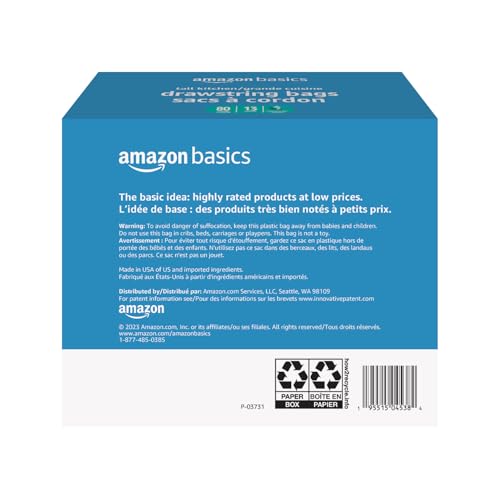 Amazon Basics Ultra-Force Tall Kitchen Drawstring Trash Bags, Classic Clean Scented, 13 Gallon, 80 Count, Pack of 1 - Image 4