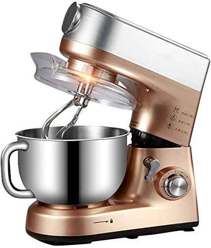 Küchenmaschine, Kuchen Mixer, 1000 W Leistung Sechs Gänge Mixed Mixed 5-Liter Großer Durchmesser Edelstahl-Schüssel Metallic