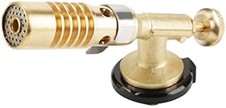 A sixx Flame Gun, Professional Portable Brass Kitchen Cooking Gas Butane Culinary Manual Torch Welding BBQ Flame Gun for Camping Home Culinary School