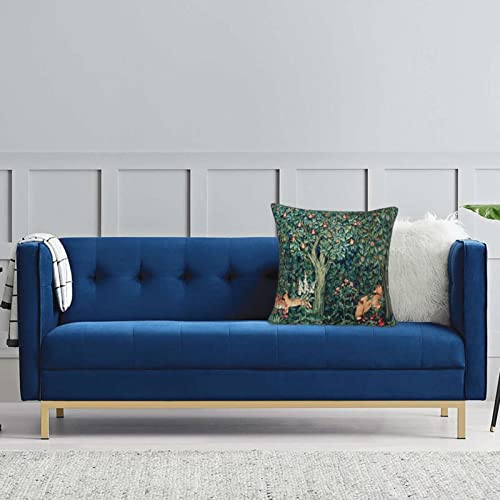 Haruha William Morris Forest Fox Hares Blue Green Floral 3 Decorative Throw Pillow Covers Soft Velvet Throw Pillow Case Home 10369 0 #TOP4