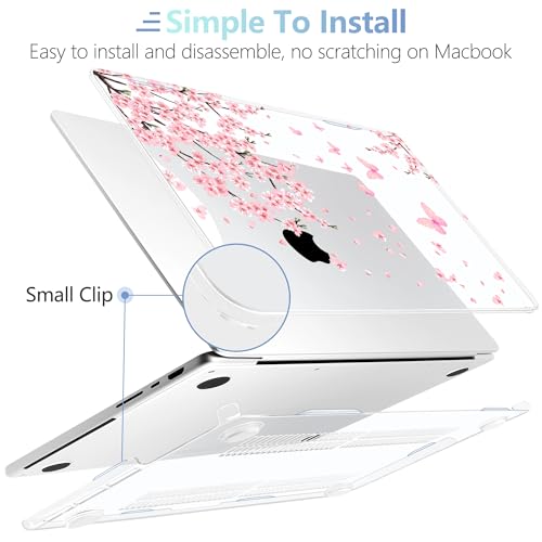 Image of MEEgoodo Case for M5 MacBook Pro 16 inch Case 2026 2024 2023 2021 with M5 M4 M3 M2 M1 Pro /Max Chip, Fit Model A3429 /A3428 /A3403 /A3186 /A2991 /A2780 /A2485, Cherry Blossoms
