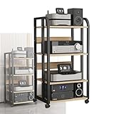 Rangement multi-couches : vous pouvez utiliser le support multimédia comme support de rangement domestique pour nifier votre équipement audiovisuel, accessoires TV, barres de son, caissons de basses, lecteurs DVD, consoles de jeux, lecteurs Blu-ray, amplificateurs, haut-parleurs, tourne-disques. Il deviendra votre beau support stéréo, améliorant la commodité de la maison