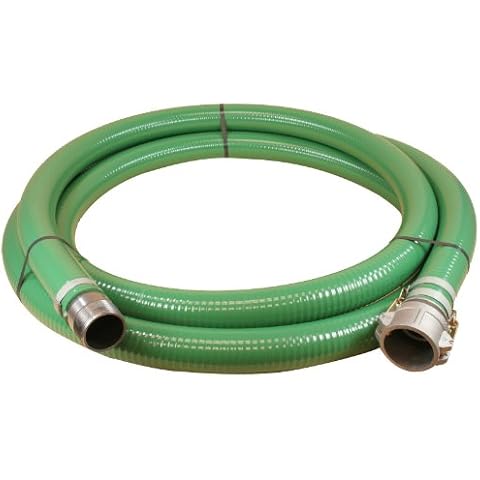 Abbott Rubber 1240-3000-25-CE PVC Suction Hose Assembly, Green, 3" Male X Female Cam and Groove, 40 psi Max Pressure, 25' Length, 3" ID Cover