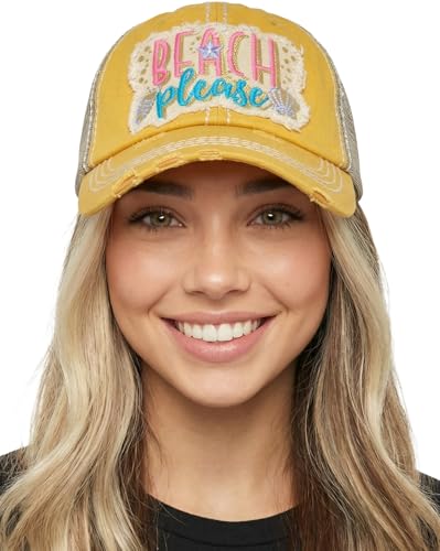Image of Funky Junque Womens Baseball Cap Distressed Vintage Unconstructed Embroidered Dad Hat