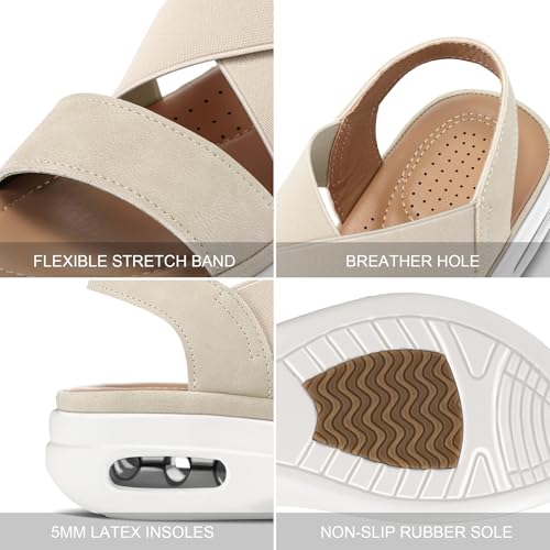 Image of mysoft Women's Comfortable Walking Sandals Air Cushion Platform Shoes