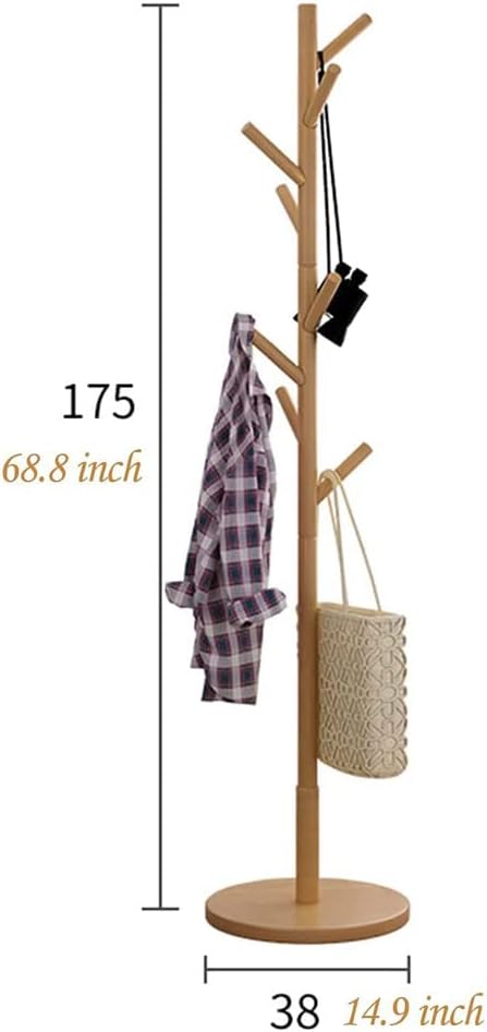 【上品で大人気♪】コートラック 木製コートスタンド フック8個付き 帽子 フリースタンディング コートツリー コートハンガースタンド 玄関 廊下用 組