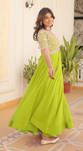 Image of Fashion Basket Georgette Embroidered Anarkali Gown for Women