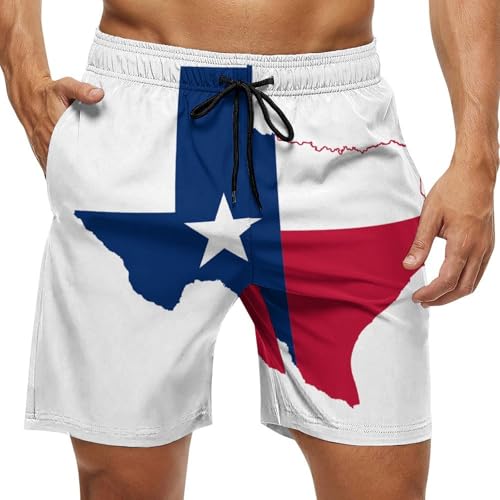 Puerto Rico Flag Men's Shorts Casual Elastic Waist Drawstring Summer Beach Shorts