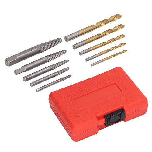 Yomiyuyr Screw Extractor and Left Hand Drill Bit Set,10PCS Screw Extractor and Left Hand Drill Bit Set Tools for Effortlessly Removing Broken Bolts and Damaged Screws in Automotive