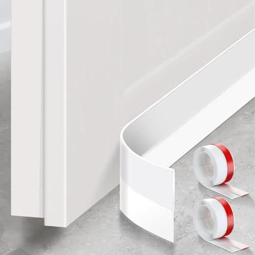 Draft Excluder for Doors 2 Pack Draught Excluder Tape Self-Adhesive Seal Strip Draft Stopper for bottom of Doors Gap Blocker - 3.5CM*100CM White
