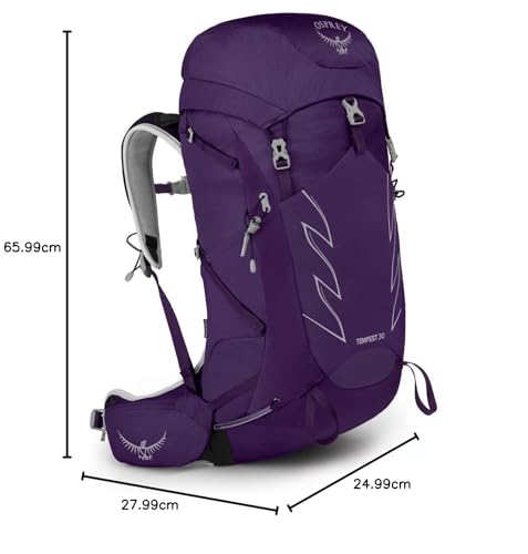 Osprey Talon Mochilas multisport para mujeres - Panel trasero Airscape - Ajuste ventilado y ceñido al cuerpo - Ligera y rápida para cualquier terreno, Violac Purple, M/L, 20 L