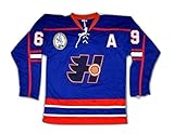 borizcustoms Doug Glatt Halifax Hockey Jersey Includes EMHL and A Patches Stitch (42) Blue