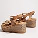 Porronet Sandalia Cristales Taupe cuñas para Mujer, 39