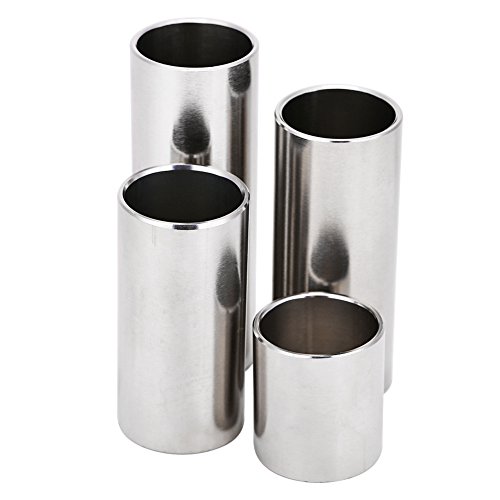 Bottleneck,Guitar Slide,Gitarre Slide Set,4 Stücke Edelstahl Gitarre Bass Slides Zylinderrohr Gitarre Ton Bar Zubehör Für E-Gitarre,Gitarre,Bass,Ukulele