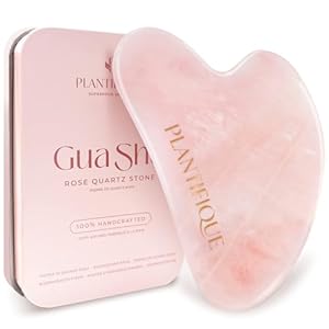 PLANTIFIQUE Gua Sha Rose Quartz Tool for Face Anti Aging Massage Tool – GuaSha – Jawline Shaper – Facial Skin Care Products – Massager for Your Skin Care Routine