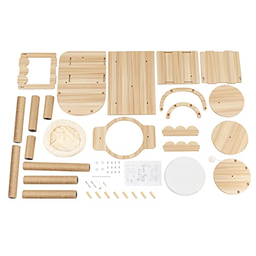 Árbol moderno para gatos color madera 52 pulgadas miniatura 5