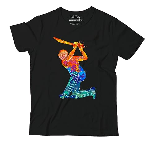 Image of Boys & Girls Cool Cricket Batsman 100% Cotton Unisex Kids T-Shirt