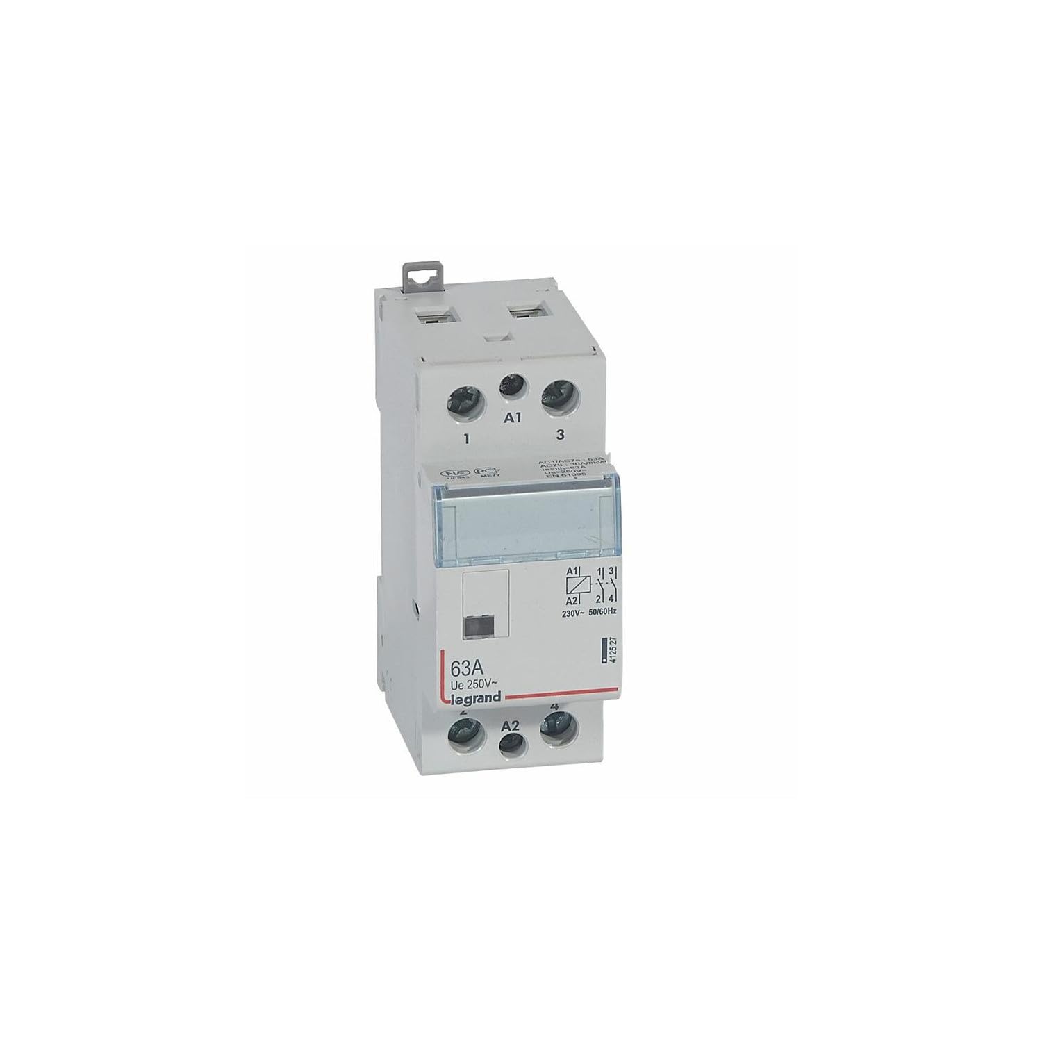 Contacteur de puissance CX³ bobine 230V~ sans commande manuelle - 2P 250V~ - 63A - contact 2F - 2 modules