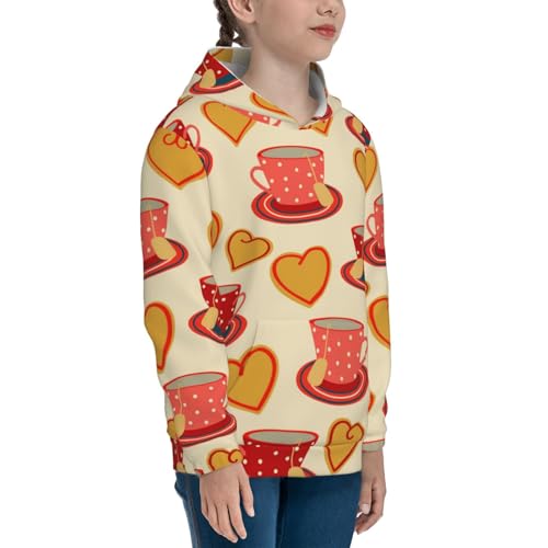 Cups of Tea Kids Pullover Hoodies Boys Sweatshirts Girls Athletic Clothes with Pocket3