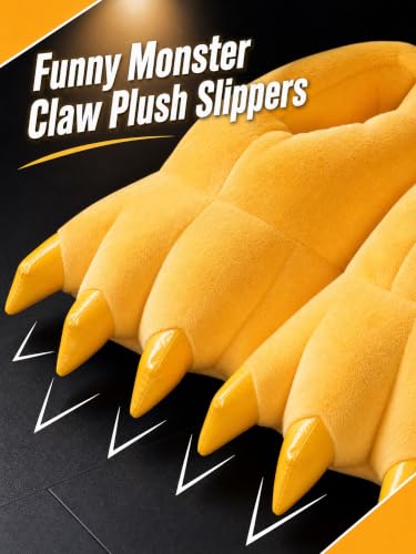 Image of acdiac Unisex Soft Monster Claw Slippers Fun Dino Slippers Animal Paw Shoes For Men Women Boy Girl With Home Halloween Party Cosply Costume Footwear