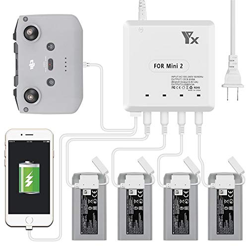 Taoke Mavic Mini SE Intelligent Charger, 6 in 1 Multi Battery Charger for Mavic Mini 2 /Mavic Mini SE Battery and Remote Controller