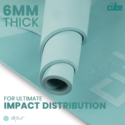 Image of The Cube Club Yoga Mats Extra Thick Non Slip Exercise Mats For Workout With Carrying Strap Eco Friendly Asana Tpe Yoga Mat For Men & Women 6Mm Gym Mat (Mint), Pink