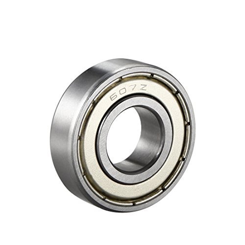 sourcing map 607Z Deep Groove Ball Bearing Single Shield 60017, 7mm x 19mm x 6mm Chrome Steel Bearings (Pack of 1)